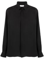 Saint Laurent chemise en soie à losanges - Noir