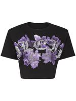 Philipp Plein haut crop à fleurs - Noir