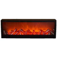 LED sfeerhaard - lantaarn - zwart -?L60 x B10 x H20 cm - open haard - verlichting