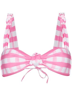 Jacquemus haut de bikini à carreaux vichy - Rose