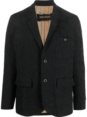Uma Wang blazer boutonné à motif jacquard - Noir