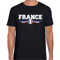 Frankrijk - France landen supporters t-shirt - zwart - voor heren - korte mouwen