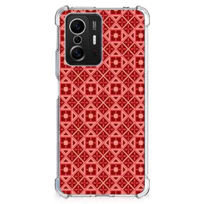 Xiaomi 11T | 11T Pro Doorzichtige Silicone Hoesje Batik Rood Xiaomi 11T | 11T Pro Doorzichtige Silicone Hoesje Batik Rood