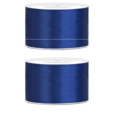 Hobby Sierlint satijn - 2x - Blauw - 25 meter - cadeaulint - satijnlint/sierlinten