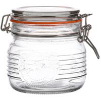 Voorraadpot/bewaarpot - 500 ml - glas - met beugelsluiting - D11 x H11 cm - thumbnail