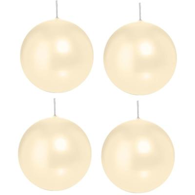 Trend Candles Bolkaars glad - 1x - creme wit - 8 cm - 25 branduren - ronde kaarsen