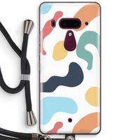 Memphis Shapes Blue: HTC U12+ Transparant Hoesje met koord