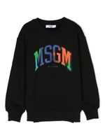 MSGM Kids sweat en coton à logo imprimé - Noir - thumbnail