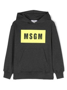 MSGM Kids hoodie en coton à logo imprimé - Gris