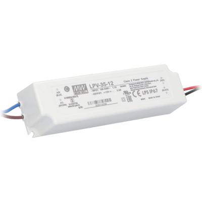 Meanwell LED transformator 12V - 36 Watt - 3A - LED trafo - IP67 waterdicht voor buiten