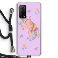 Roze eenhoorn: Xiaomi Mi 10T 5G Transparant Hoesje met koord