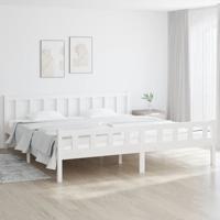 Bedframe massief hout wit 160x200 cm