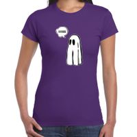 Halloween verkleed t-shirt dames - spook - paars - geest - themafeest outfit Halloween verkleed t-shirt dames - spook - paars - geest - themafeest outfit