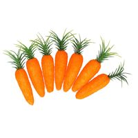 Decoratie wortelen/worteltjes - set 7x stuks - oranje - 7 cm - knutselen - thumbnail