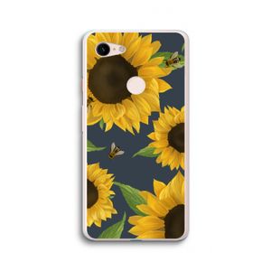 Sunflower and bees: Google Pixel 3 XL Transparant Hoesje