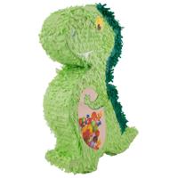 Pinata dinosaurus - Kinder verjaardag pinata - 58 x 42 cm - groen - T-Rex dino - van papier