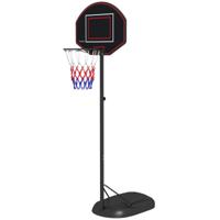 SPORTNOW Basketbalpaal, verstelbaar, stevig, 1,7-2,3 m korbhoogte, stalen frame, Zwart