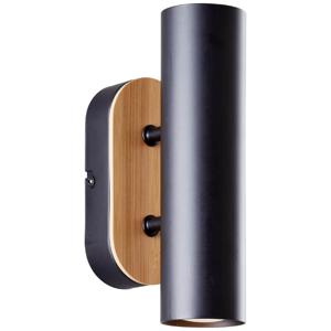Brilliant WandlampNiels zwart met hout - 99774/76