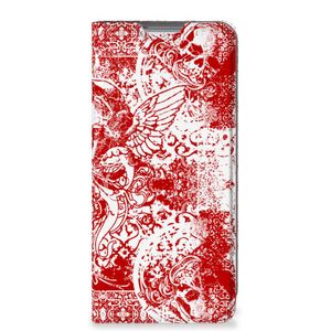 Mobiel BookCase Xiaomi 12 | 12X Angel Skull Rood