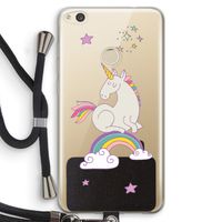 Regenboog eenhoorn: Huawei Ascend P8 Lite (2017) Transparant Hoesje met koord