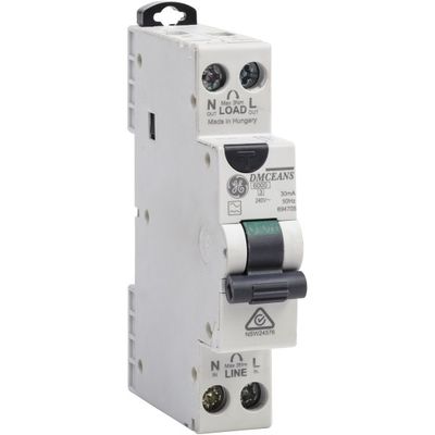 GE installatie aardlekautomaat 30Ma C-karakteristiek C10A