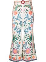 ZIMMERMANN pantalon évasé Ginger à fleurs - Blanc