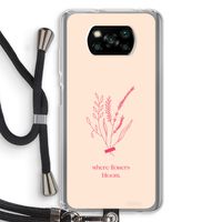 Where flowers bloom: Xiaomi Poco X3 NFC Transparant Hoesje met koord