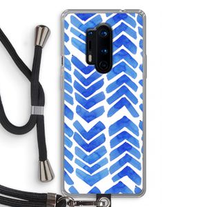 Blauwe pijlen: OnePlus 8 Pro Transparant Hoesje met koord