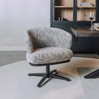 Tower Living Draaibare Eetkamerstoel 'Perca' Lounge, kleur Wit/Grijs