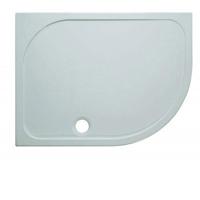 Crosswater Shower Tray douchebak 120x80x4.5cm rechts inclusief 90mm afvoer 55 radius met antikalkbehandeling polybeton wit SRQ81200RH