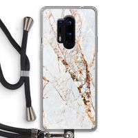 Goud marmer: OnePlus 8 Pro Transparant Hoesje met koord