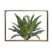 Canvas DKD Home Decor Tropisch Blad van een plant (80 x 3 x 60 cm)