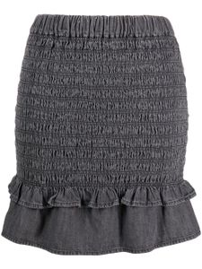 MARANT ÉTOILE Dorela shirred denim miniskirt - Gris