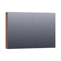 Brauer Impress Deluxe Spiegelkast - 100 cm - met interne en externe Verlichting - 2 Dubbelzijdige Spiegeldeuren - Forest Cacao