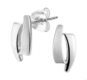 Oorknoppen mat-glans zilver 13 mm x 6.5 mm