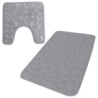 Urban Living badkamer droogloop matjes - set 2x stuks - memory foam - steengrijs