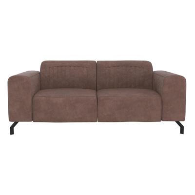 Leen Bakker - Bank Otis 2-zits - Koffie - Microleer - Bruin - 94x190x77 Cm