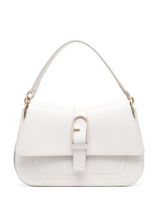 Furla logo-buckle leather shoulder bag - Tons neutres