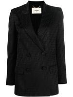 FENDI blazer croisé à logo FF - Noir - thumbnail