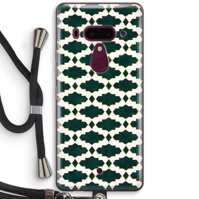 Moroccan tiles: HTC U12+ Transparant Hoesje met koord