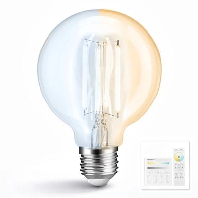 Dual White smart filament lamp van Milight 7W E27 fitting - Amberkleurig G95 model - Met afstandsbediening