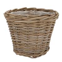 Plantenmand/aardappelmand Ivy - met binnenzak - rotan - B28 x H23 cm - binnen/buiten bloempotten Plantenmand/aardappelmand Ivy - met binnenzak - rotan - B28 x H23 cm - binnen/buiten bloempotten