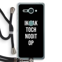 Ik pak nooit op - Zwart: Sony Xperia XZ2 Compact Transparant Hoesje met koord
