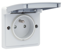 Niko Hydro waterdicht stopcontact 1-voudig met penaarde grijs