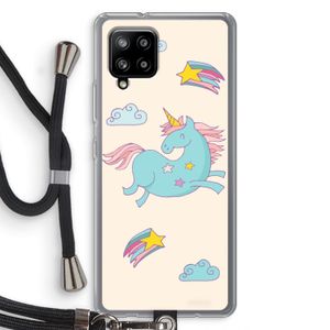 Vliegende eenhoorn: Samsung Galaxy A42 5G Transparant Hoesje met koord