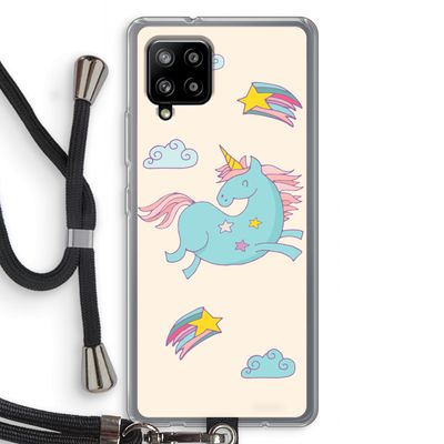 Vliegende eenhoorn: Samsung Galaxy A42 5G Transparant Hoesje met koord
