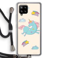 Vliegende eenhoorn: Samsung Galaxy A42 5G Transparant Hoesje met koord