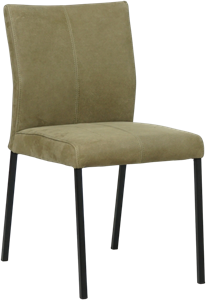 Paarse leren moderne eetkamerstoel Basic - poot vierkant rvs - Toledo Leer Aubergine (paars leer)