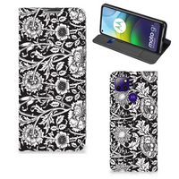 Motorola Moto G9 Power Smart Cover Black Flowers