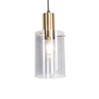 QAZQA Vintage hanglamp messing met smoke glas - Vidra - thumbnail